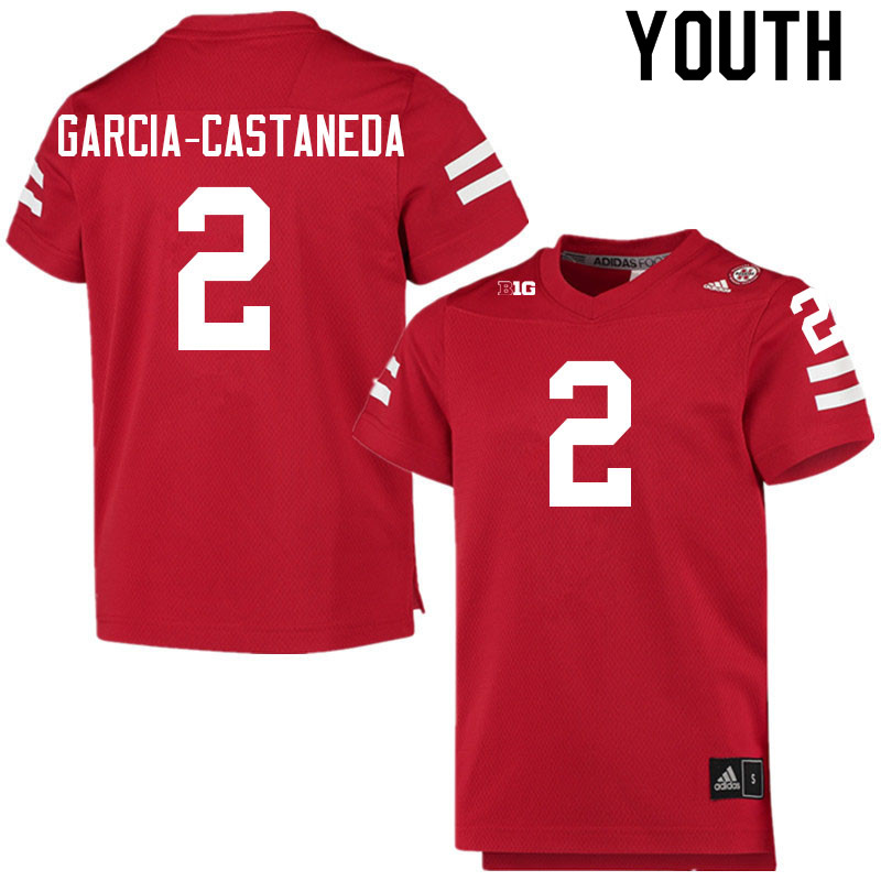 Youth #2 Isaiah Garcia-Castaneda Nebraska Cornhuskers College Football Jerseys Sale-Scarlet